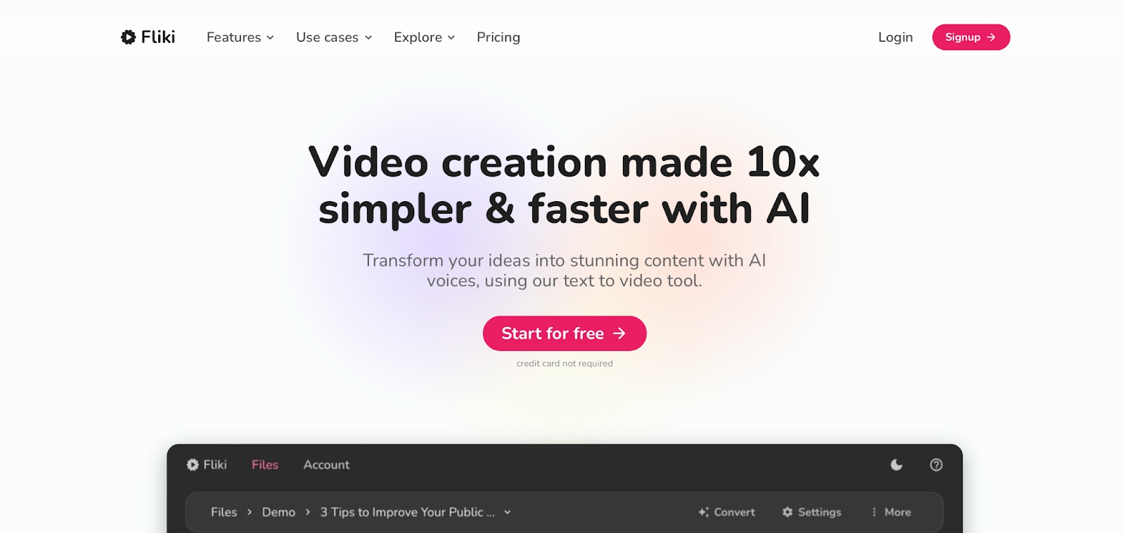 Fliki AI video editor